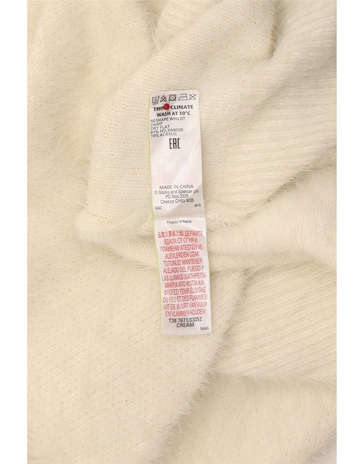 Maglione maglione con scollo a V da donna Marks & Spencer UK 16 grande bianco sporco