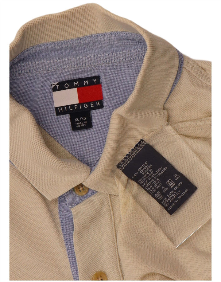 TOMMY HILFIGER Polo da uomo XL in cotone beige