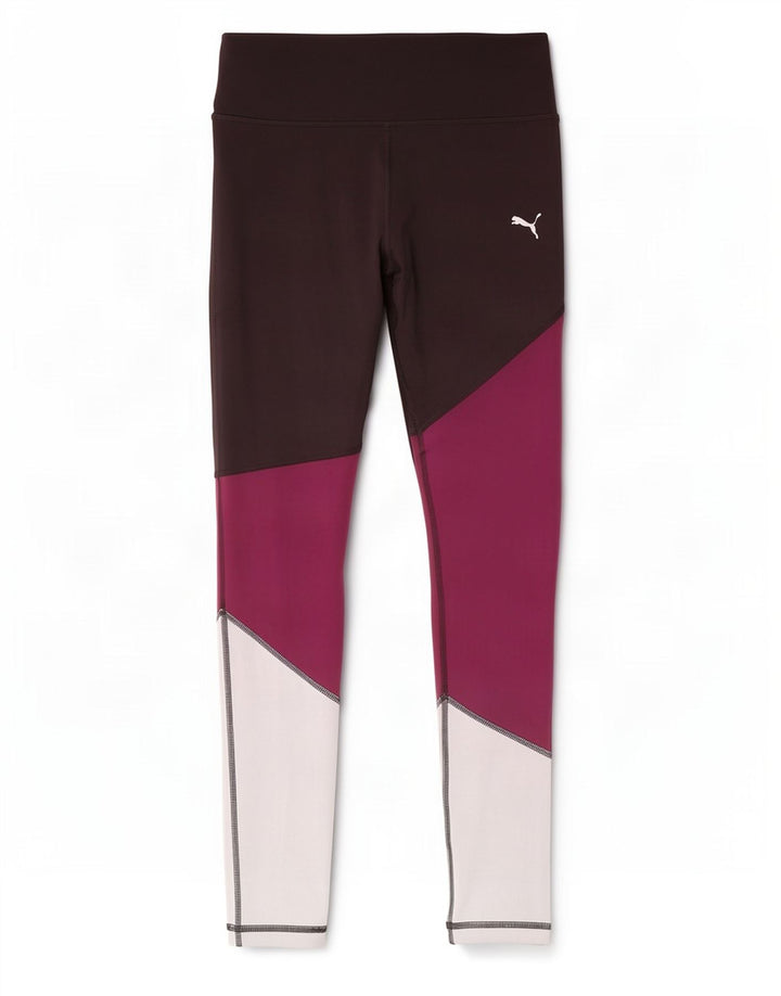 Leggings Puma da donna UK 10 Small Poliestere color block bordeaux