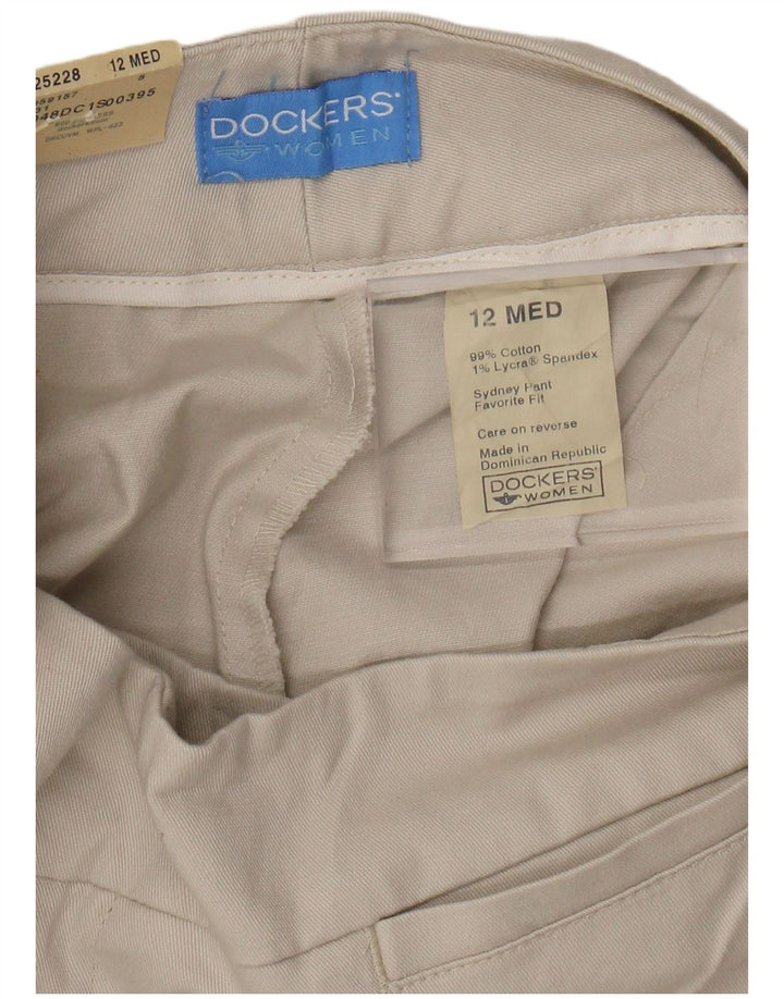 DOCKERS Pantaloni casual dalla vestibilità preferita da donna US 12 Large W30 L31 Beige