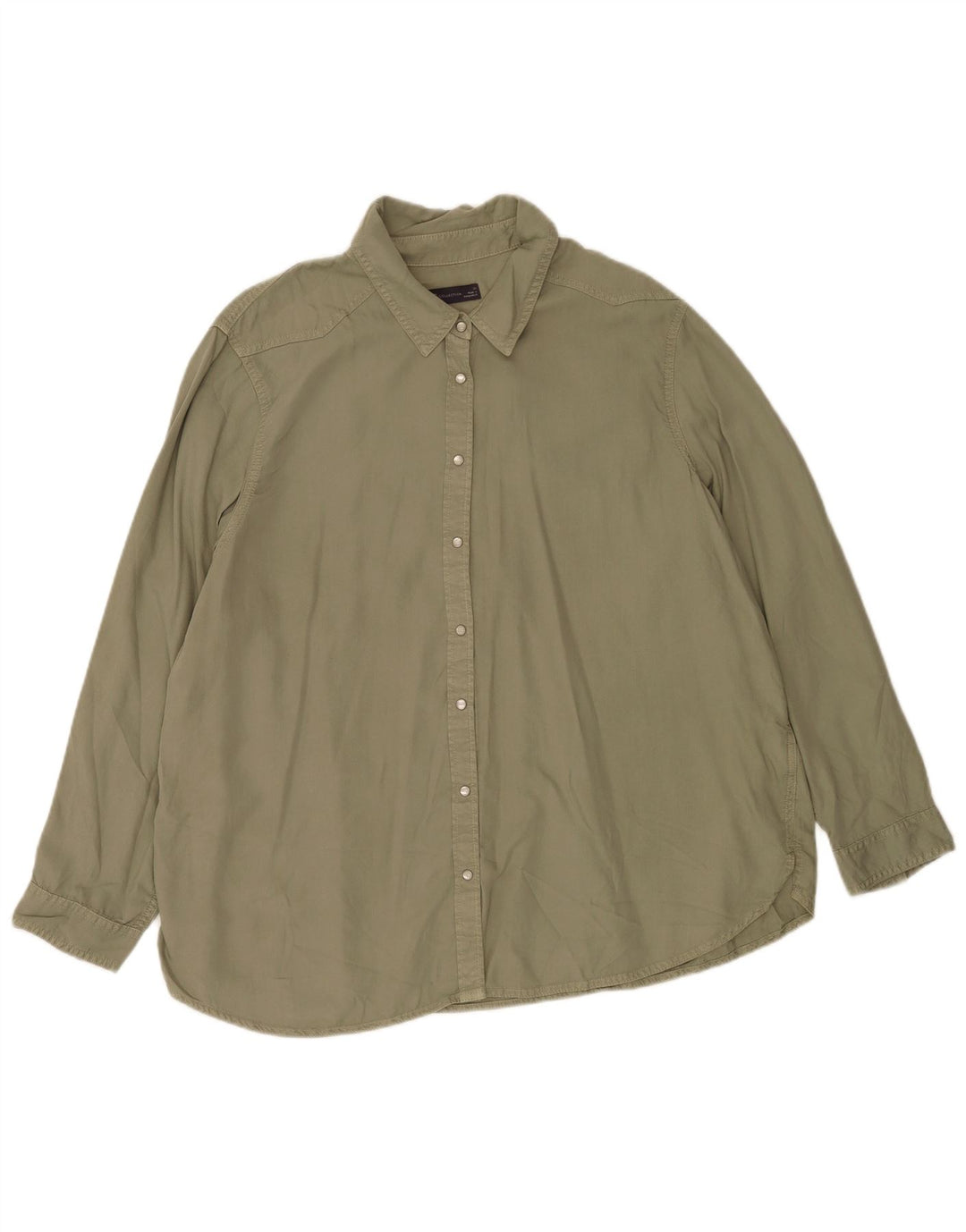 Camicia da donna Marks & Spencer UK 22 3XL Khaki Lyocell