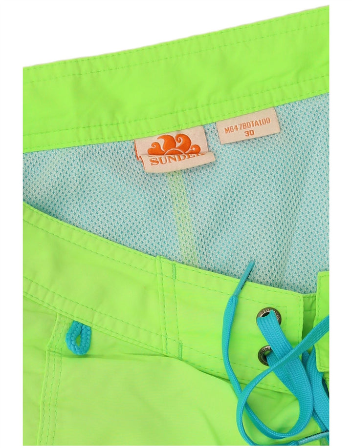 Pantaloncini da bagno grafici da uomo Sundek poliestere verde medio