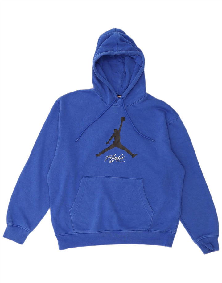 Felpa con cappuccio grafica da uomo Jordan in cotone blu medio