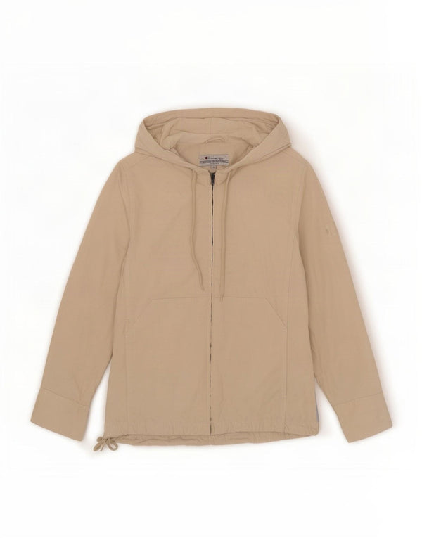 Champion Womens Relaxed Fit Hooded Tracksuit Top Jacket UK 10 Small Beige