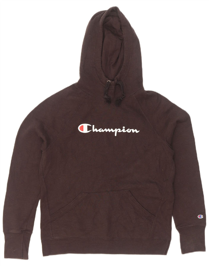 Felpa con cappuccio grafica da uomo Champion XS poliestere nero