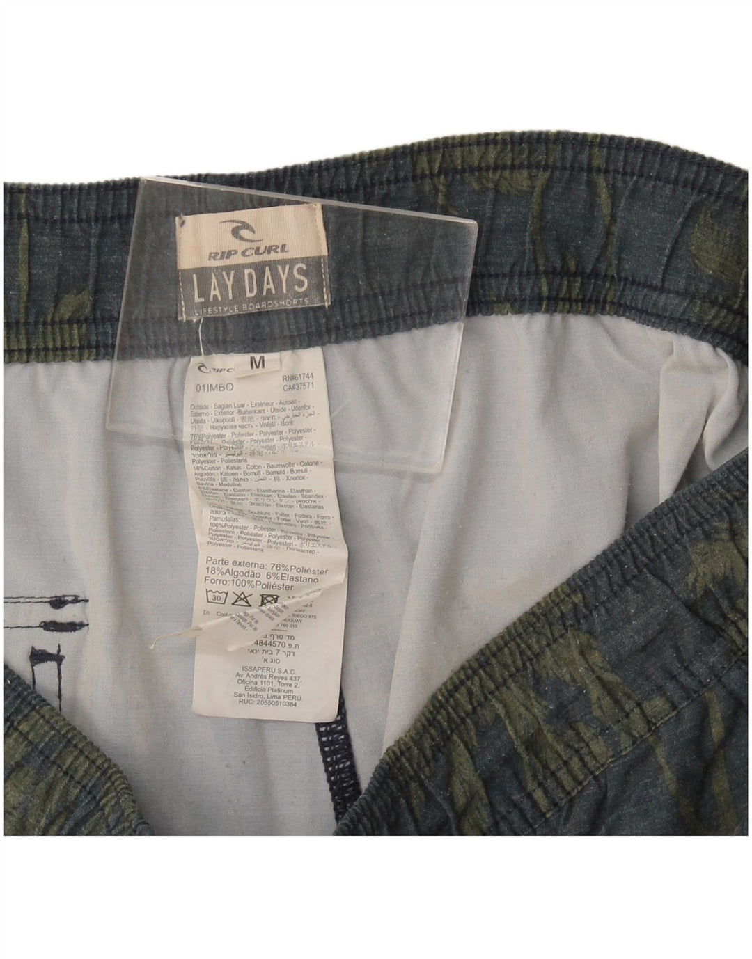 Pantaloncini sportivi da uomo Rip Curl in cotone floreale grigio medio