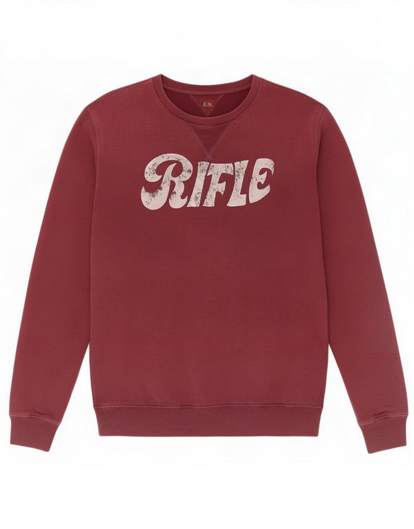 Felpa grafica da uomo Rifle Jumper XL in cotone bordeaux