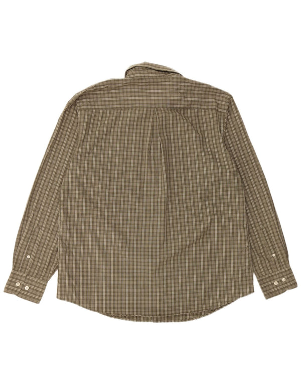 DOCKERS Camicia da uomo taglia 16 1/2 grande cotone a quadri kaki