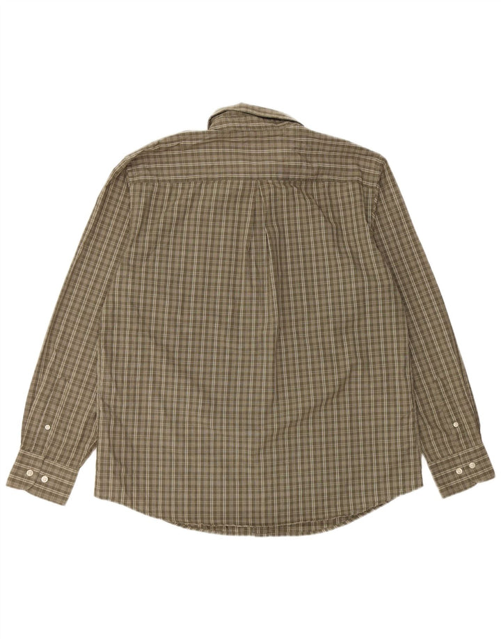 DOCKERS Camicia da uomo taglia 16 1/2 grande cotone a quadri kaki