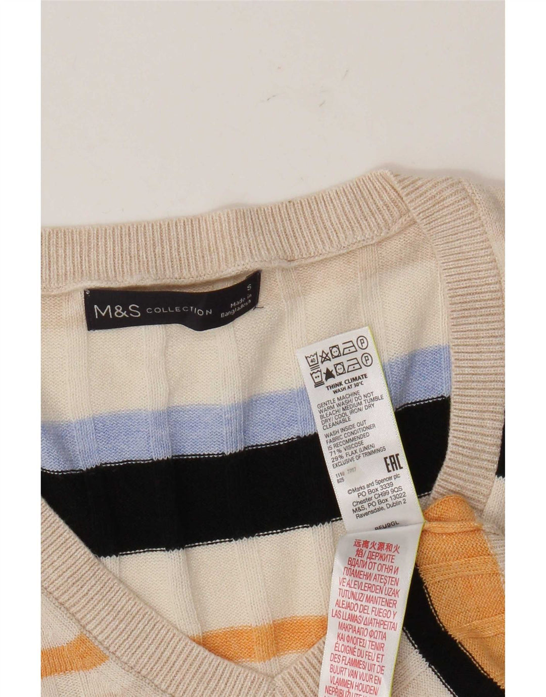 Canotta da donna Marks & Spencer UK 10 piccola a righe multicolore