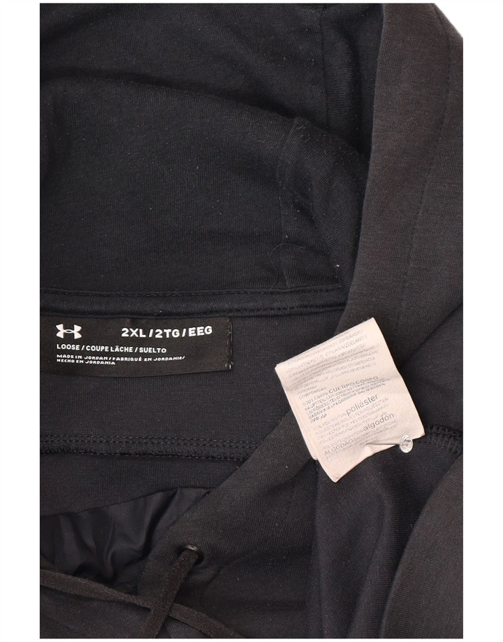 Felpa con cappuccio grafica da uomo Under Armour 2XL poliestere nero