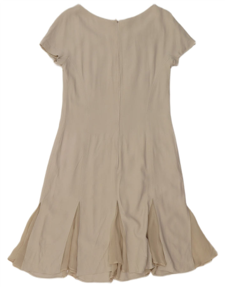 Abito a trapezio da donna VINTAGE UK 12 bianco medio
