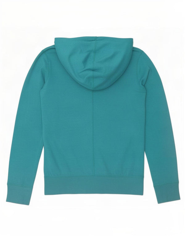 Felpa con cappuccio e zip da donna Nike UK 14 cotone screziato blu medio