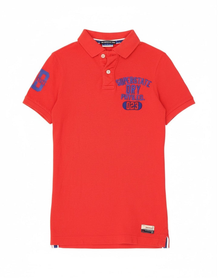 Polo grafica da uomo Superdry piccola rossa in cotone