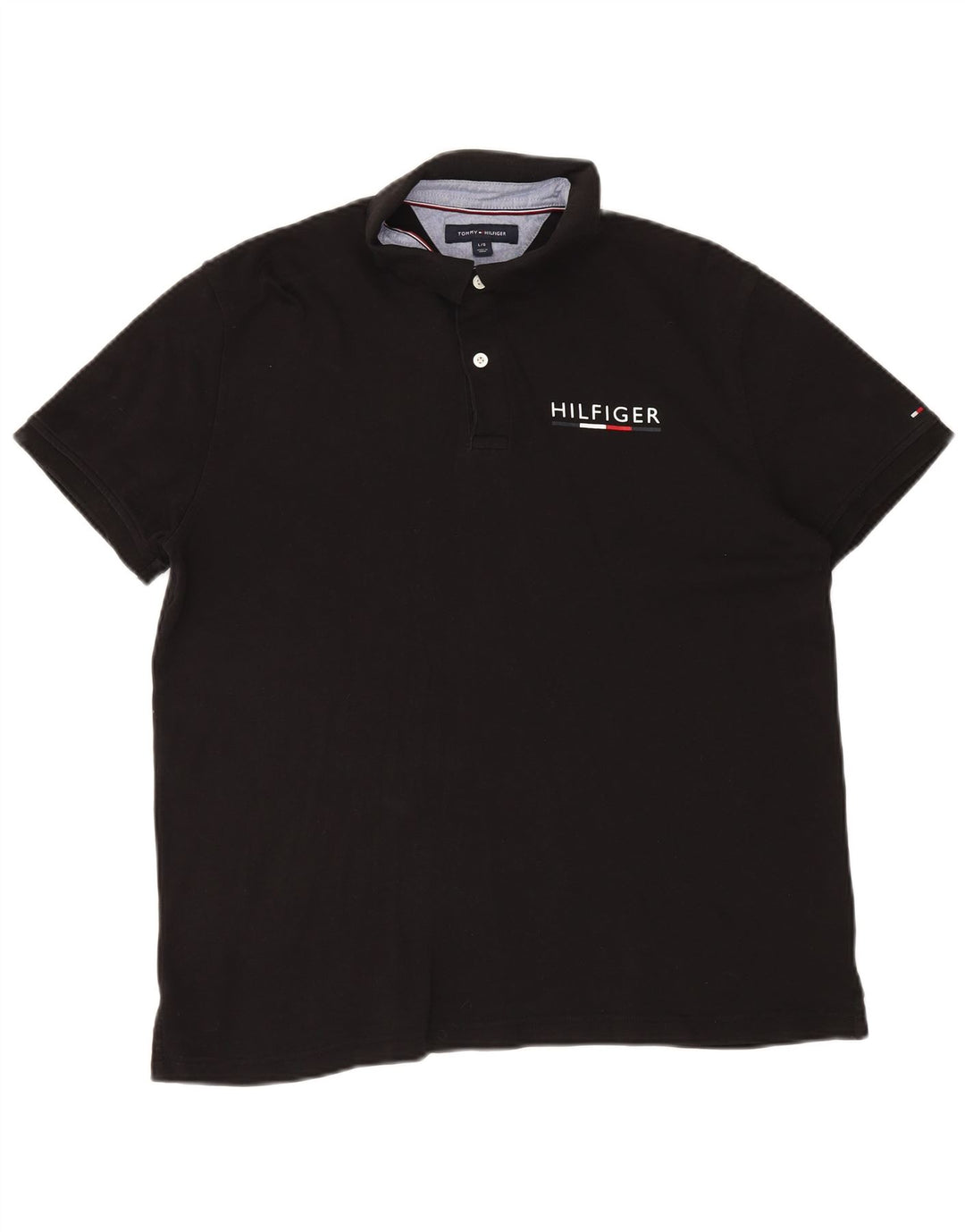 Polo da uomo Tommy Hilfiger grande in cotone nero