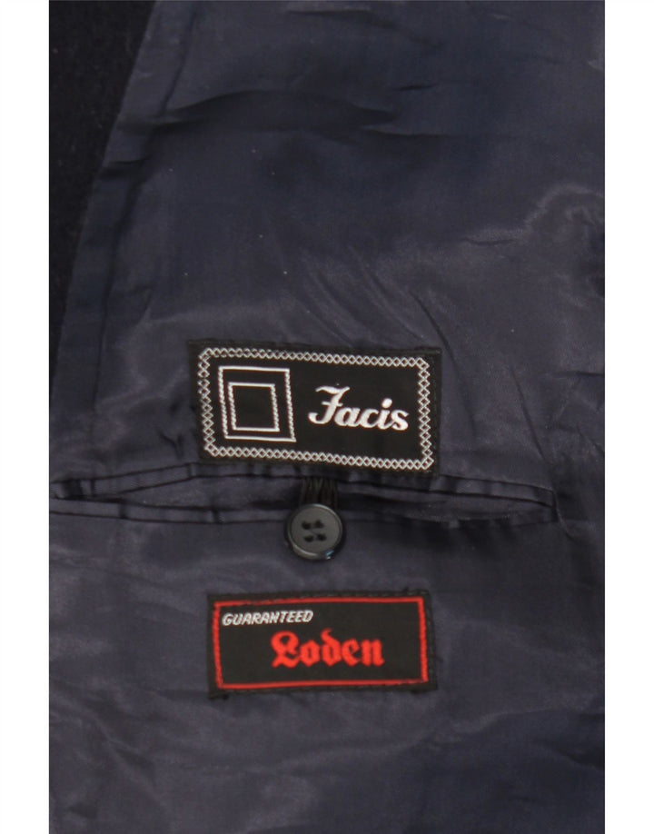 Cappotto Doppiopetto Uomo Facis IT 46 Small Blu Navy Lana