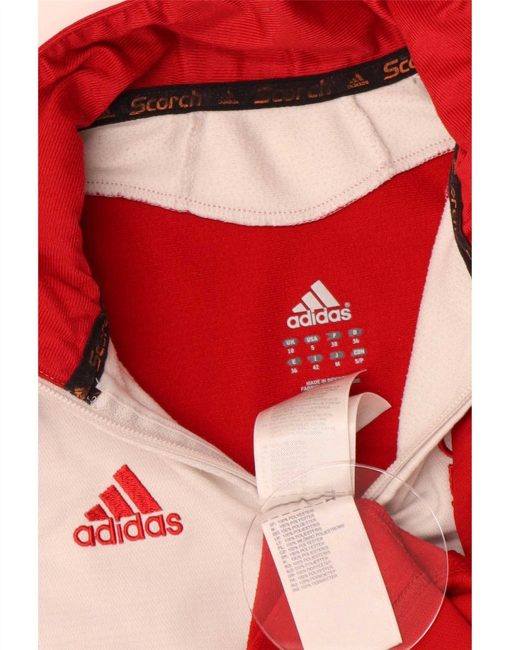 Giacca da tuta da donna Adidas UK 10 Small Poliestere color block rosso