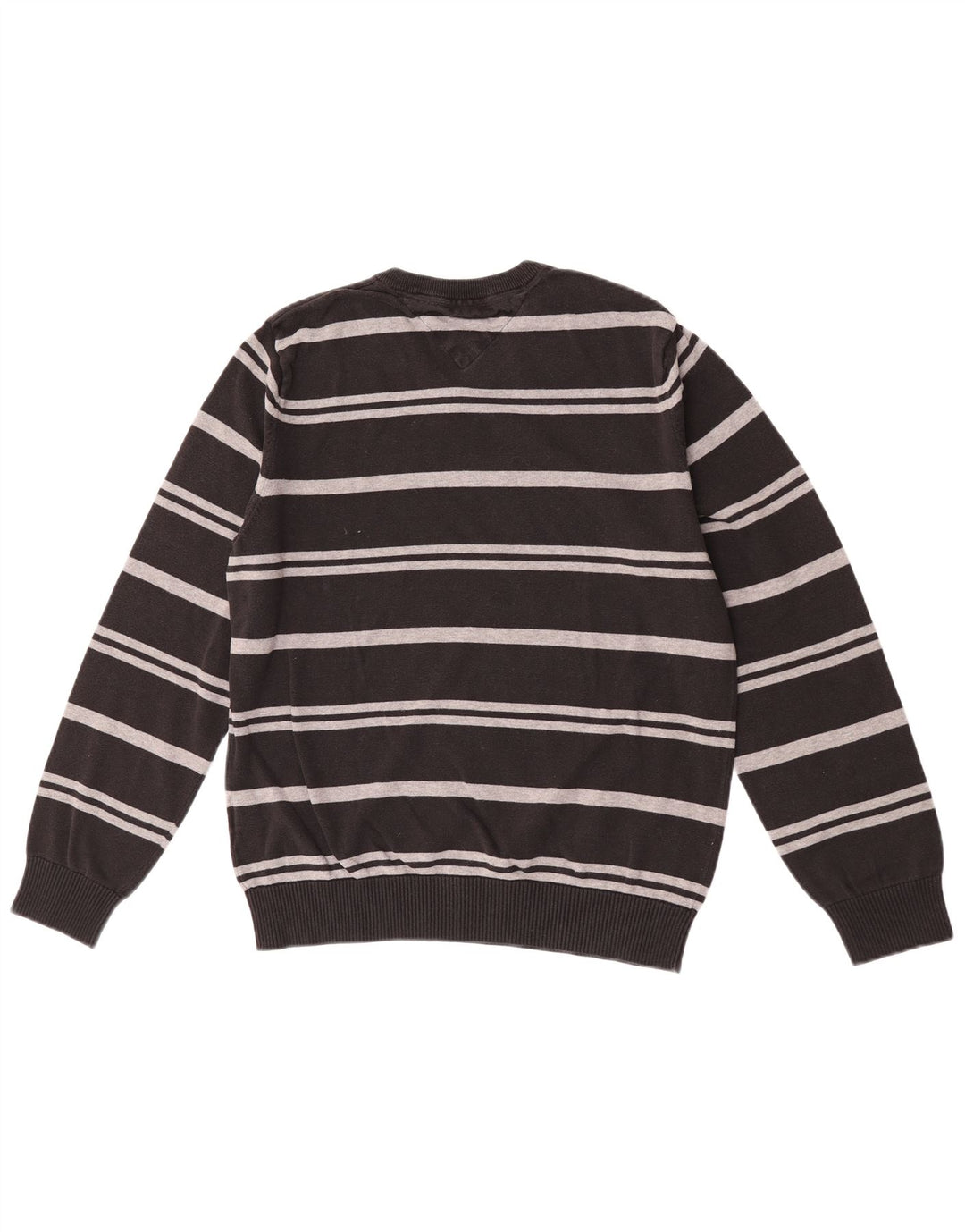 Tommy Hilfiger Uomo Maglione con scollo a V Maglione in cotone a righe nere medie