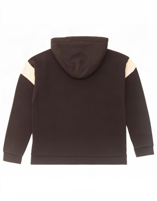 Felpa con cappuccio e collo con zip Nike da uomo, cotone color block medio nero