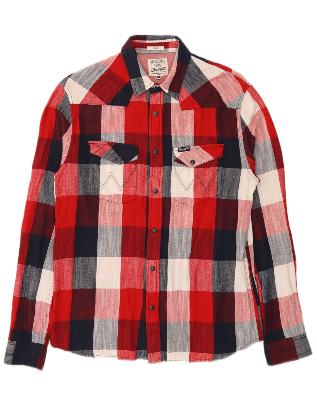 Camicia da uomo in flanella dalla vestibilità regolare Wrangler, in cotone a quadri rossi piccoli