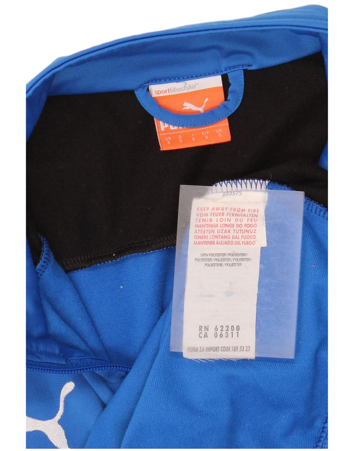 Giacca da ginnastica da uomo Puma Small in poliestere color block blu