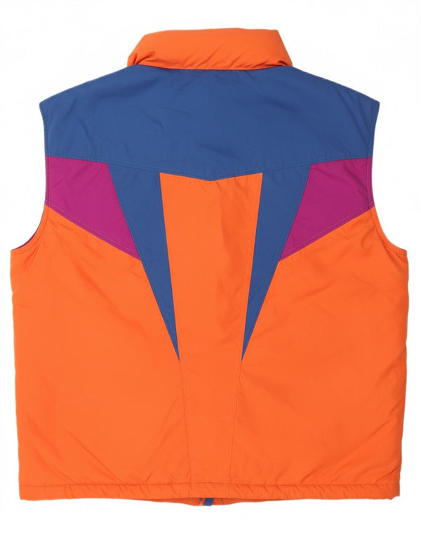 FILA Mens Hooded Loose Fit Utility Gilet IT 46 Small Orange Colourblock