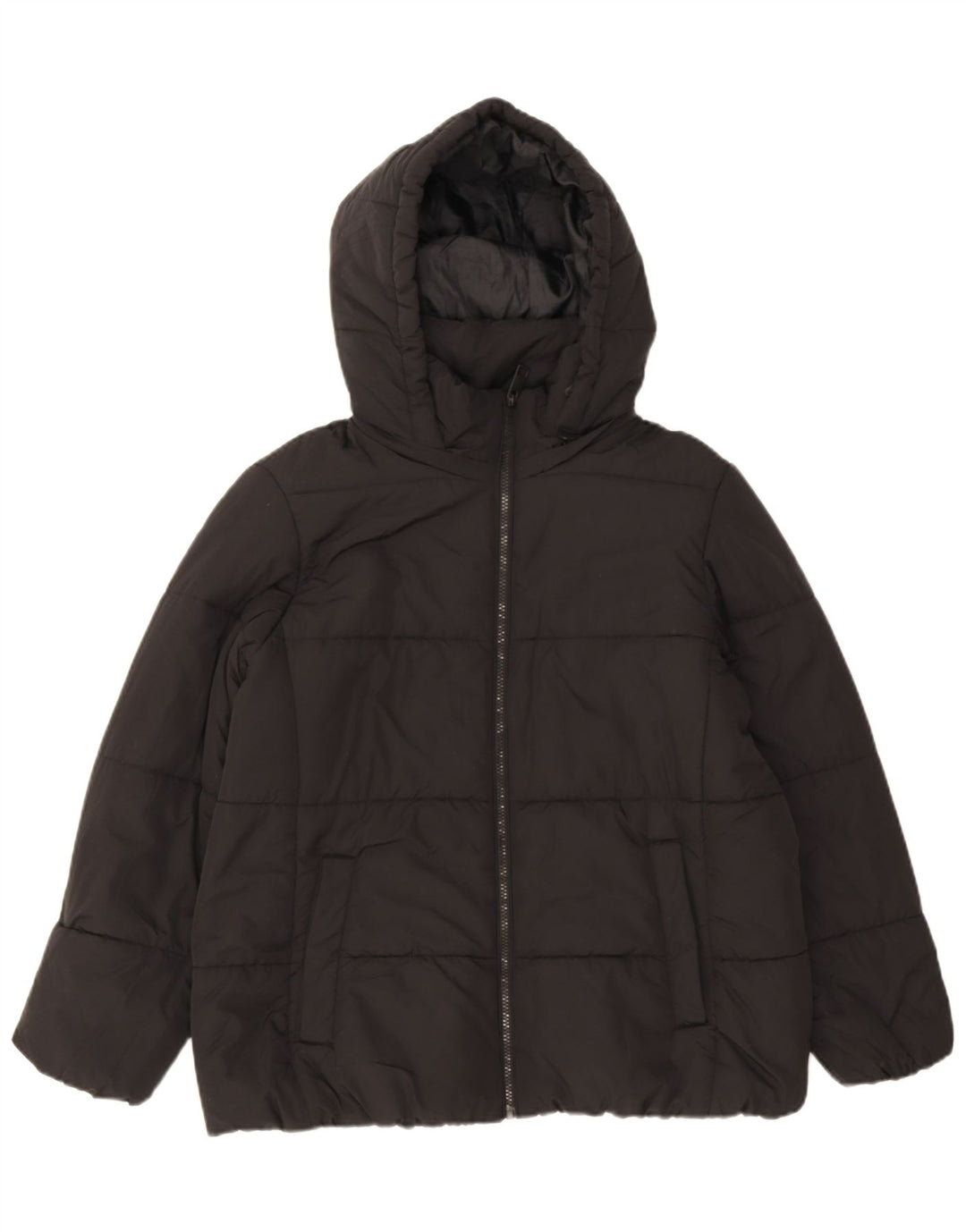 Giacca imbottita con cappuccio da donna Marks & Spencer UK 16 grande poliestere nero