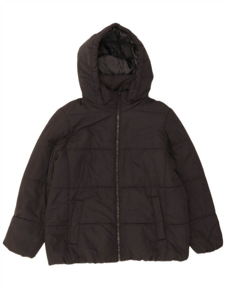 Giacca imbottita con cappuccio da donna Marks & Spencer UK 16 grande poliestere nero