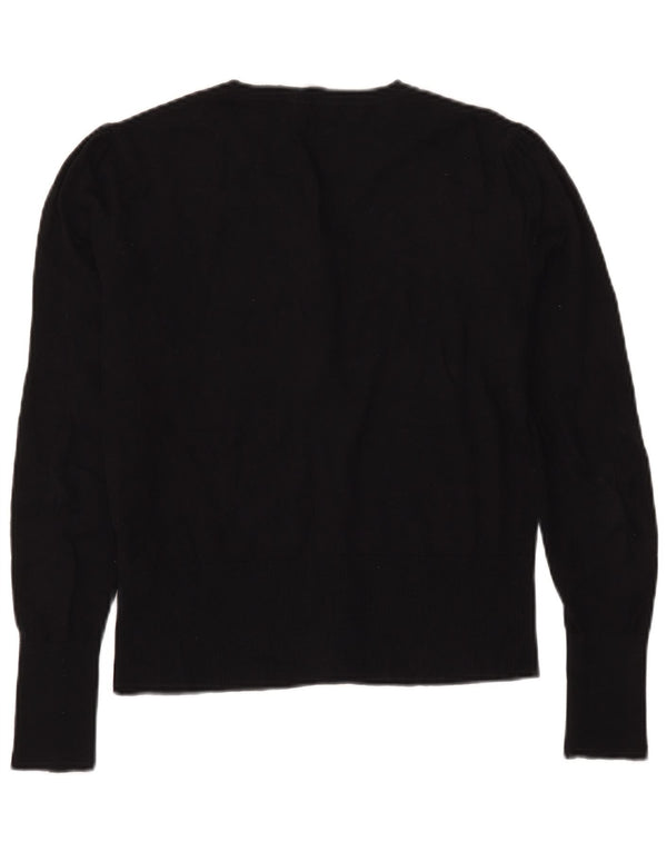 Maglione cardigan da donna Oasis UK 14 cotone nero medio