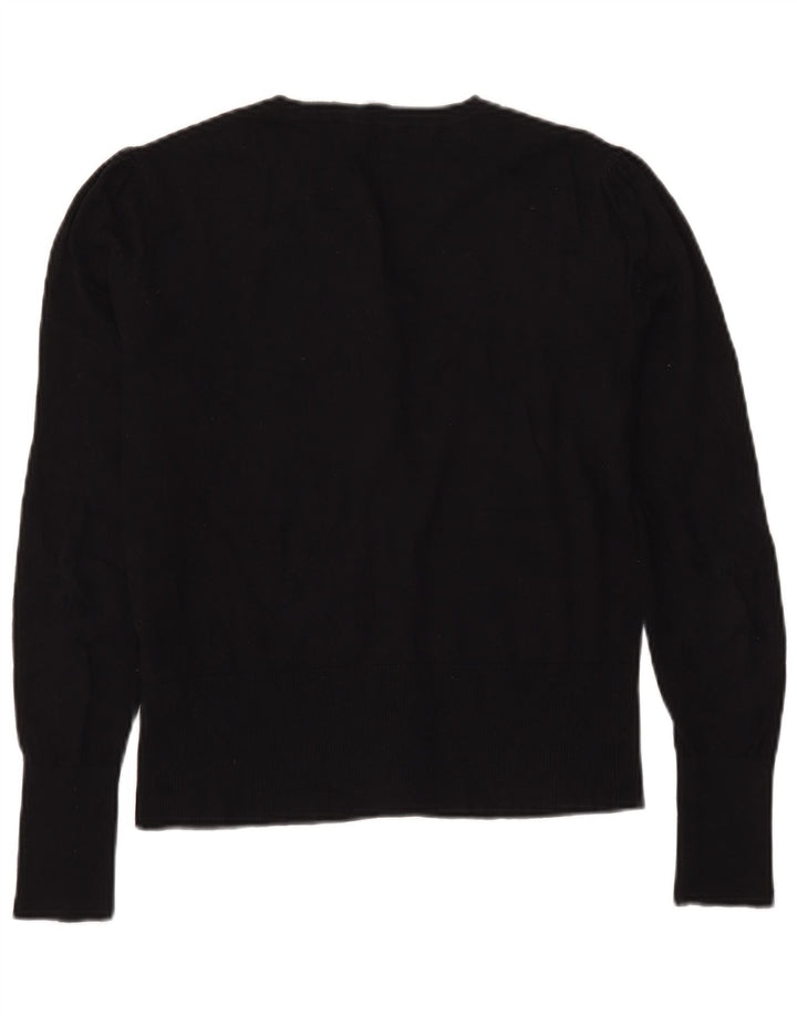 Maglione cardigan da donna Oasis UK 14 cotone nero medio
