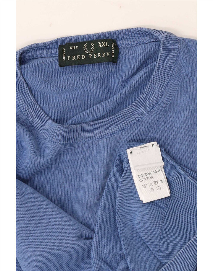 Maglione maglione girocollo da uomo Fred Perry 2XL cotone blu