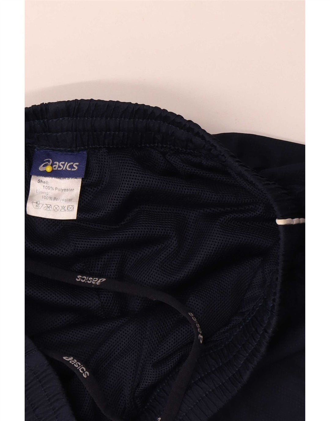 Pantaloni da tuta da uomo Asics piccoli in poliestere blu navy