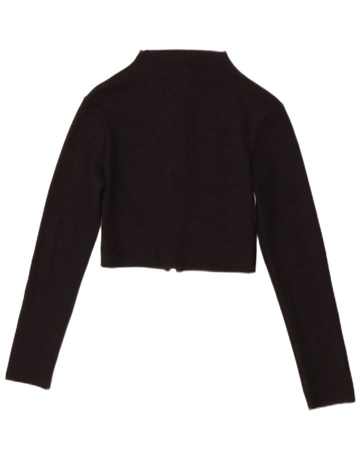 Top cardigan corto da donna Zara UK 12 viscosa nera media