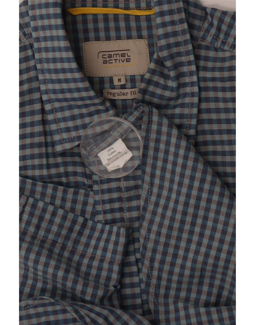 Camicia da uomo a maniche corte con vestibilità regolare Camel Active a quadretti blu navy medio