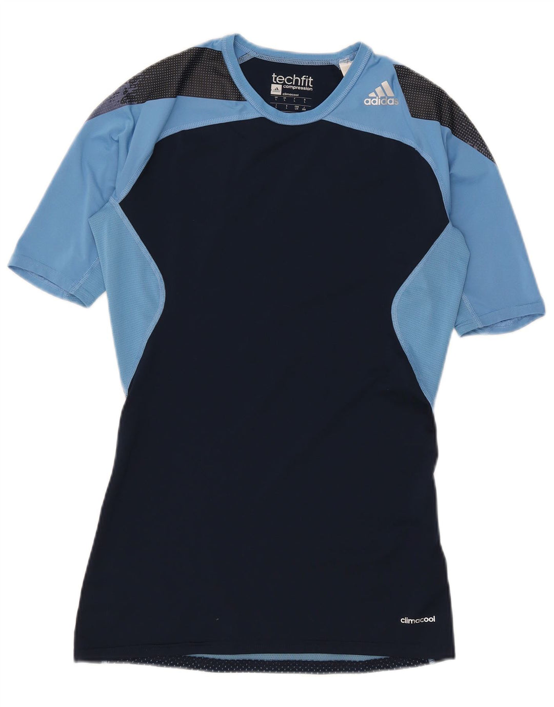 Adidas Uomo Climacool T-shirt grafica Top Large Blu Navy Colourblock