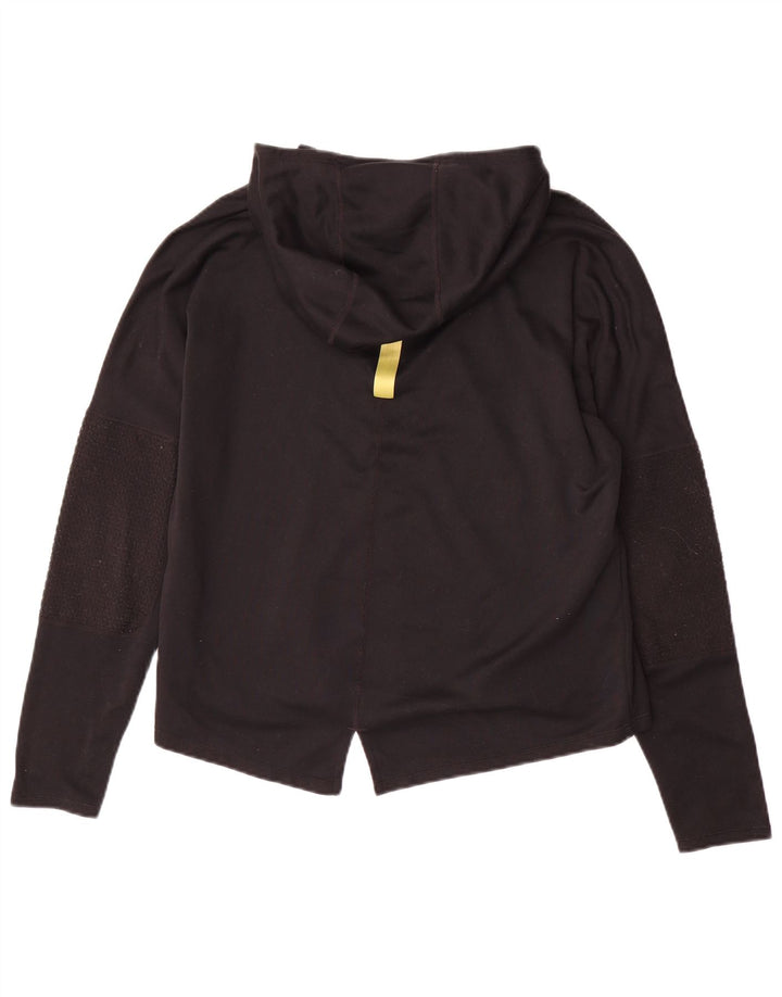 NIKE Top da corsa con grafica da donna a maniche lunghe UK 14 Medium Nero