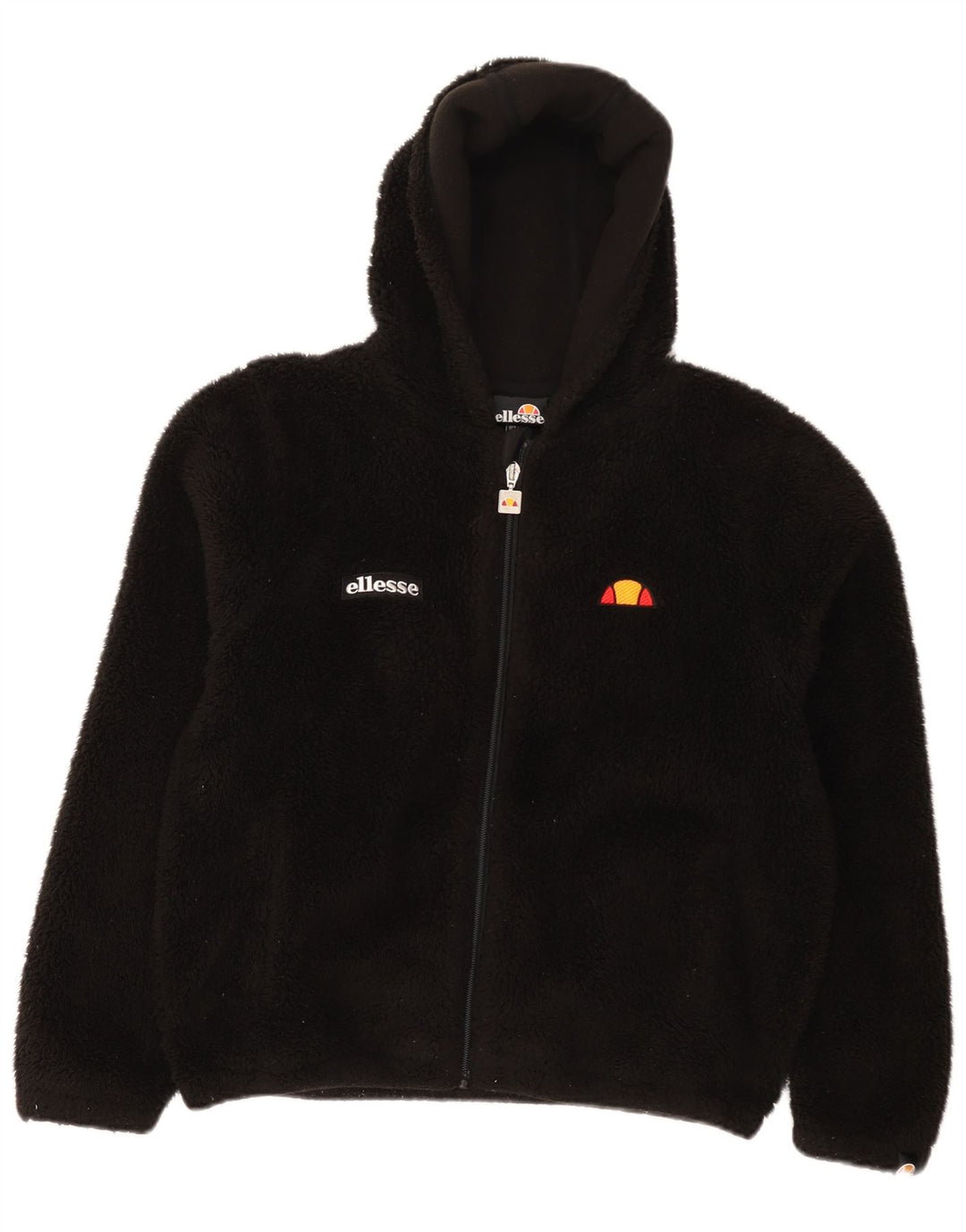 Giacca in pile con cappuccio per ragazze Ellesse 12-13 anni in poliestere nero