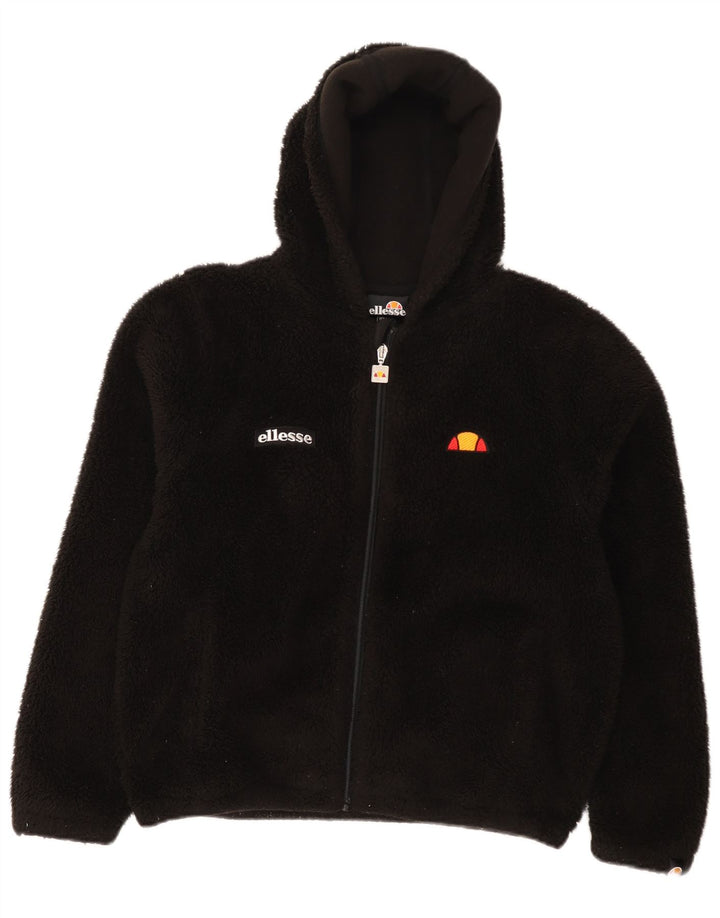 Giacca in pile con cappuccio per ragazze Ellesse 12-13 anni in poliestere nero