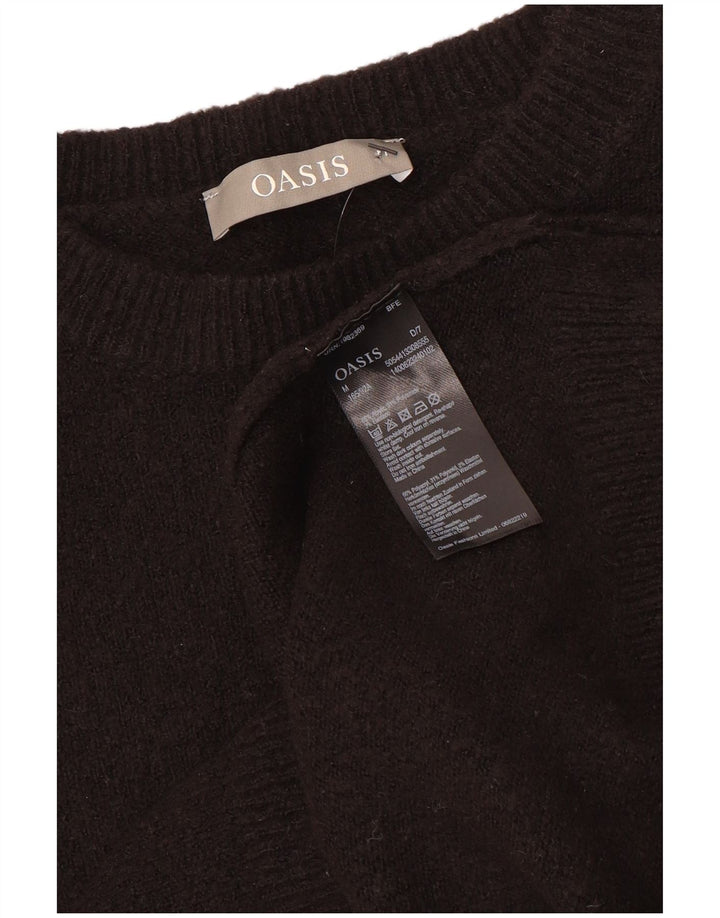 Oasis Maglione corto con scollo a barca da donna UK 14 Poliacrilico nero medio