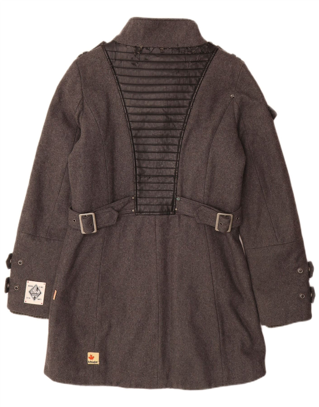 Soprabito militare da donna KHUJO UK 16 grande lana grigia