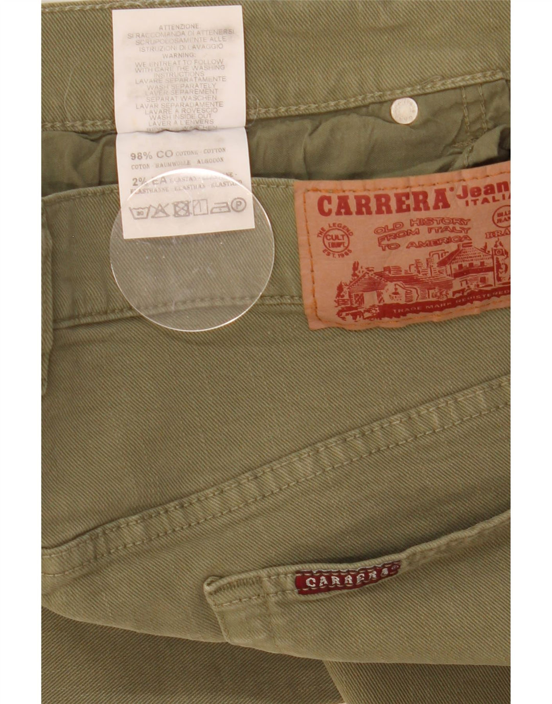 Jeans slim da uomo Carrera W34 L33 cotone verde