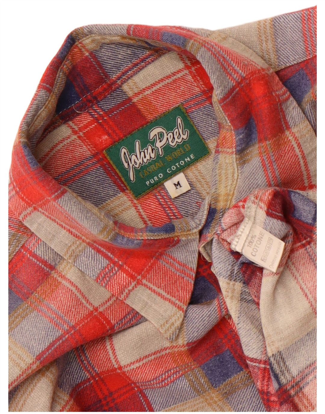 Camicia da uomo in flanella John Peel in cotone a quadri rosso medio