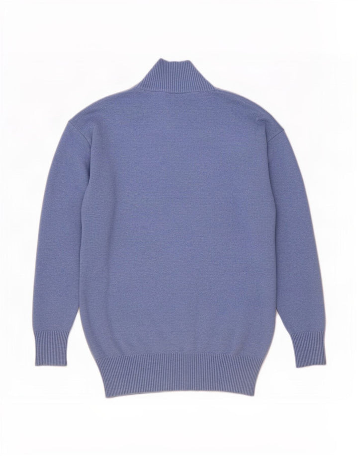 Maglione maglione a collo alto da donna Marks & Spencer UK 10 piccolo blu