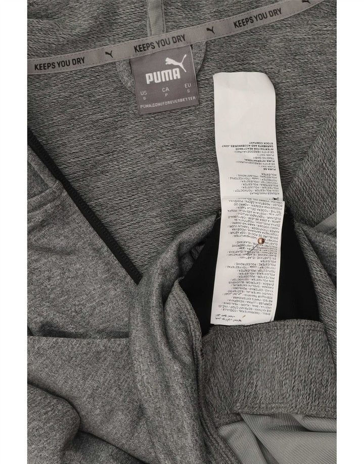 Felpa con cappuccio e zip da uomo Puma Small in poliestere color block grigio