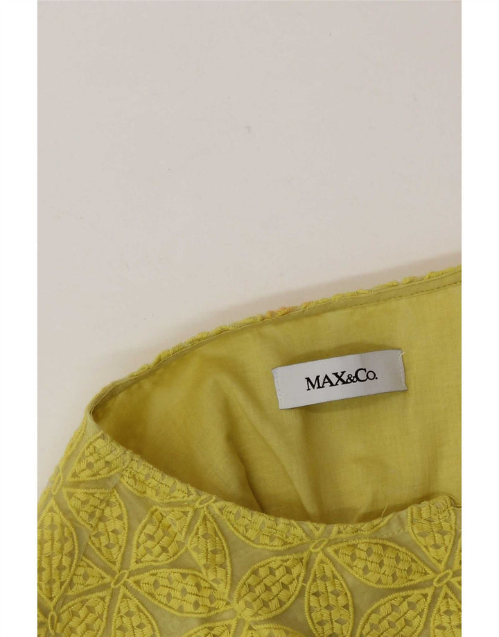 Top camicetta senza maniche da donna Max & Co. UK 10 piccolo giallo floreale