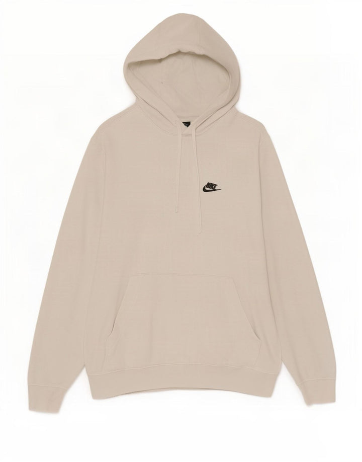 Felpa con cappuccio da uomo Nike Large in cotone bianco