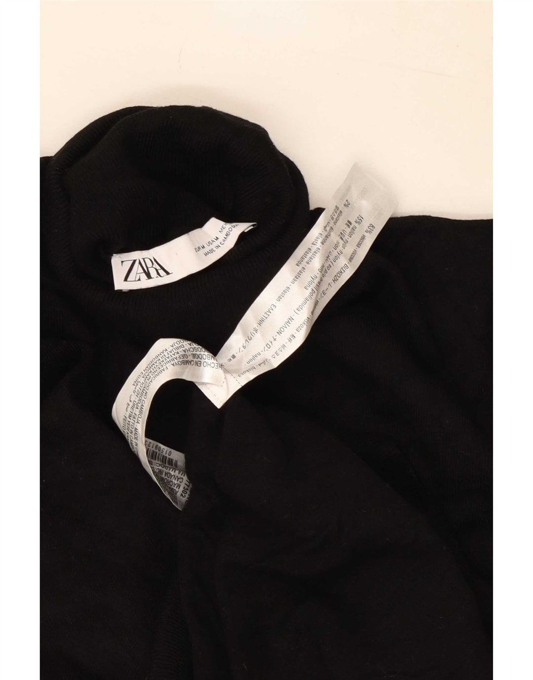 Maglione maglione a collo alto da donna Zara UK 12 viscosa nera media