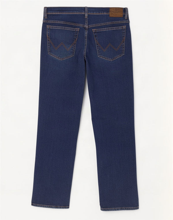Wrangler Mens Regular Fit Straight Jeans W36 L30 Blue Cotton