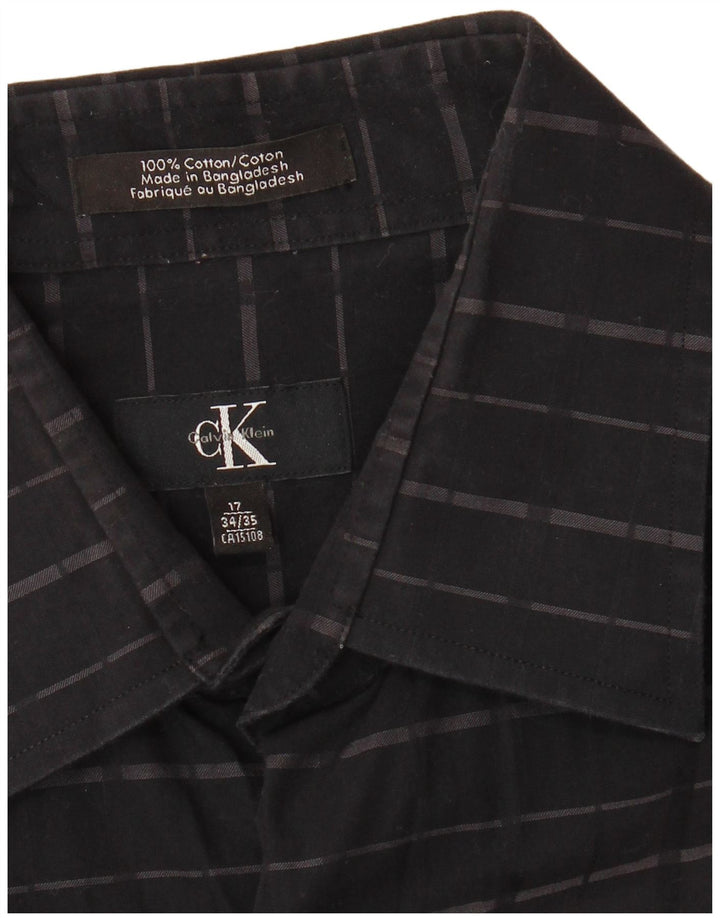 CALVIN KLEIN Camicia da uomo taglia 17 XL cotone a righe nere