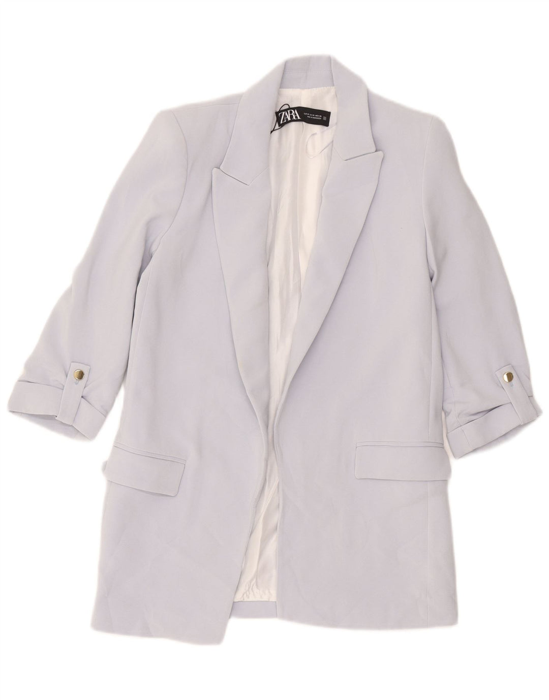 Giacca blazer ampia da donna Zara taglia aperta UK 6 XS poliestere viola